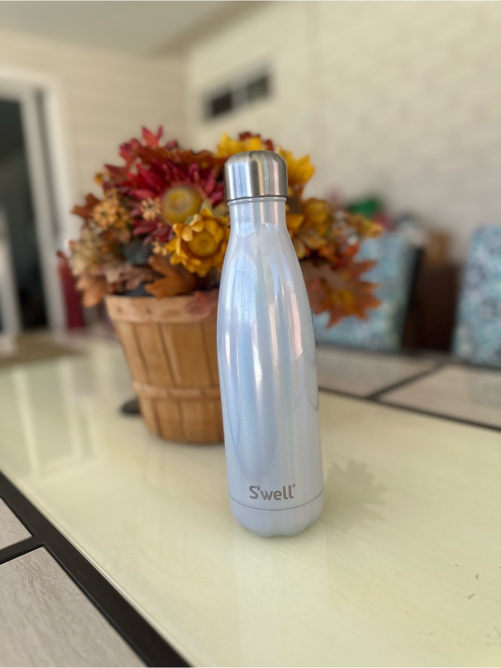 S'well Iridescent Pearl White Stainless Steel Bottle